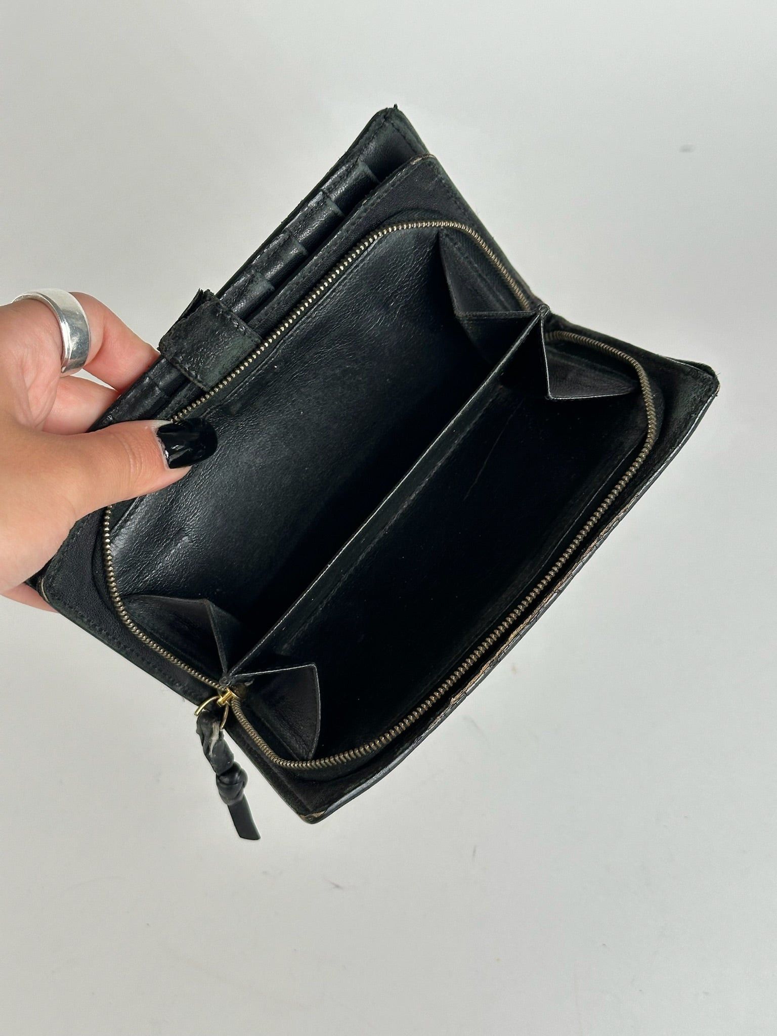 Bottega Veneta Vintage Leather wallet brown black Size ONE SIZE - 3 Thumbnail