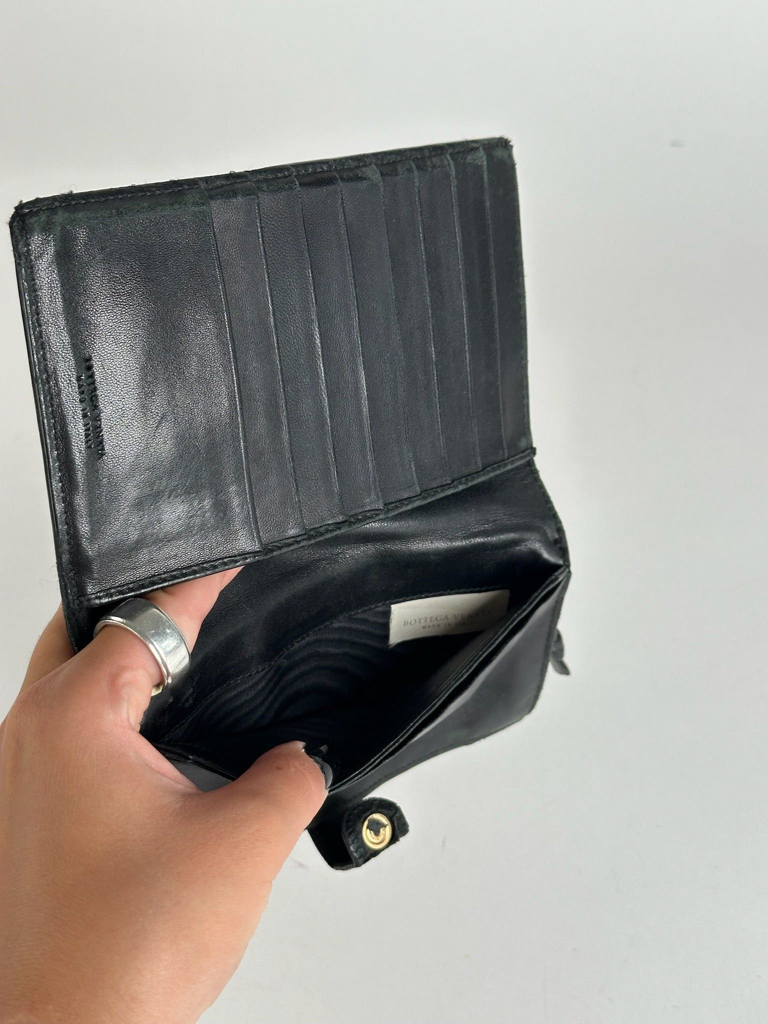 Bottega Veneta Vintage Leather wallet brown black Size ONE SIZE - 4 Thumbnail
