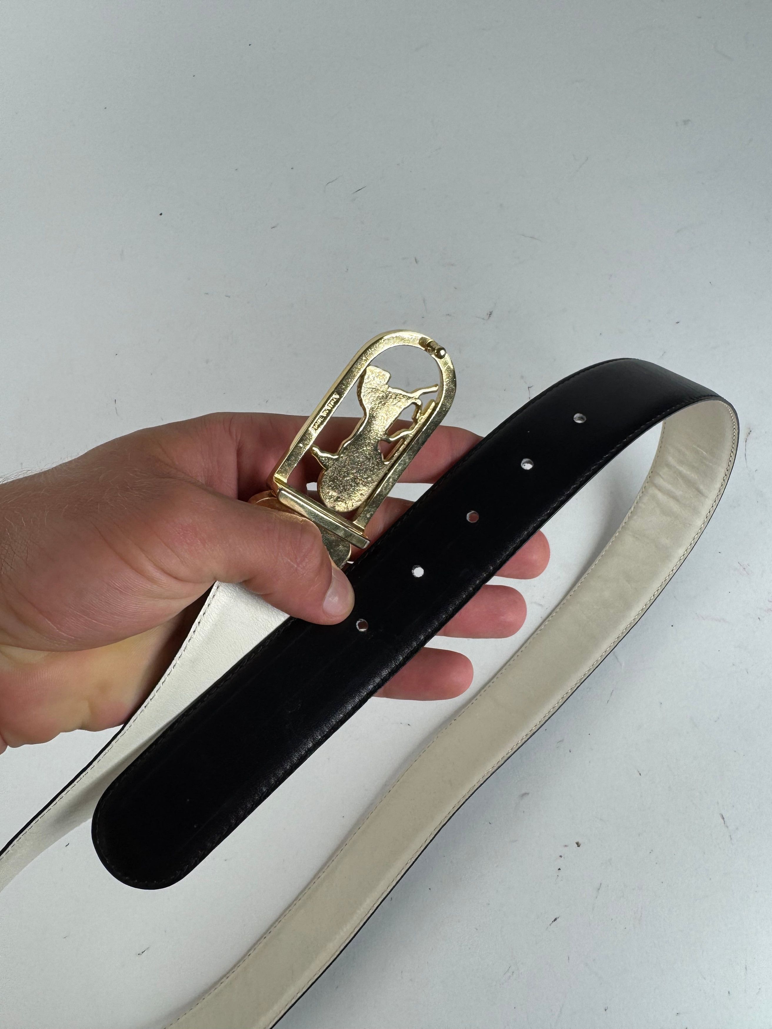 Celine Vintage Leather Belt Black Size ONE SIZE - 6 Thumbnail