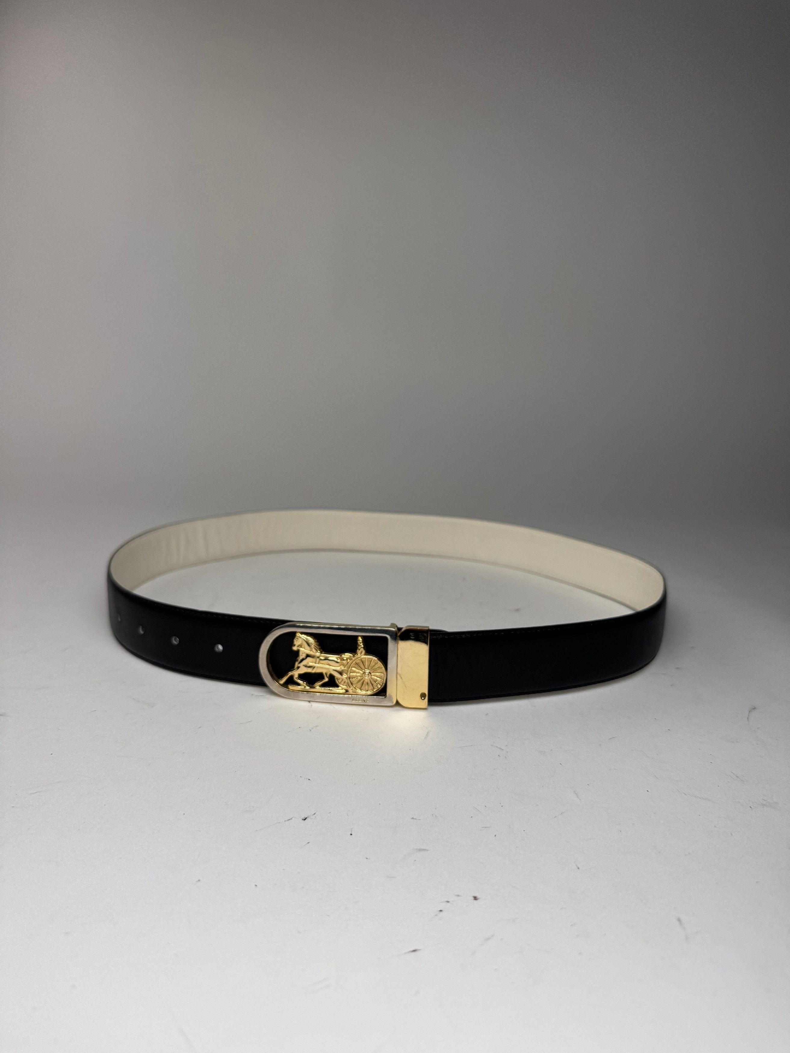 Celine Vintage Leather Belt Black Size ONE SIZE - 5 Thumbnail