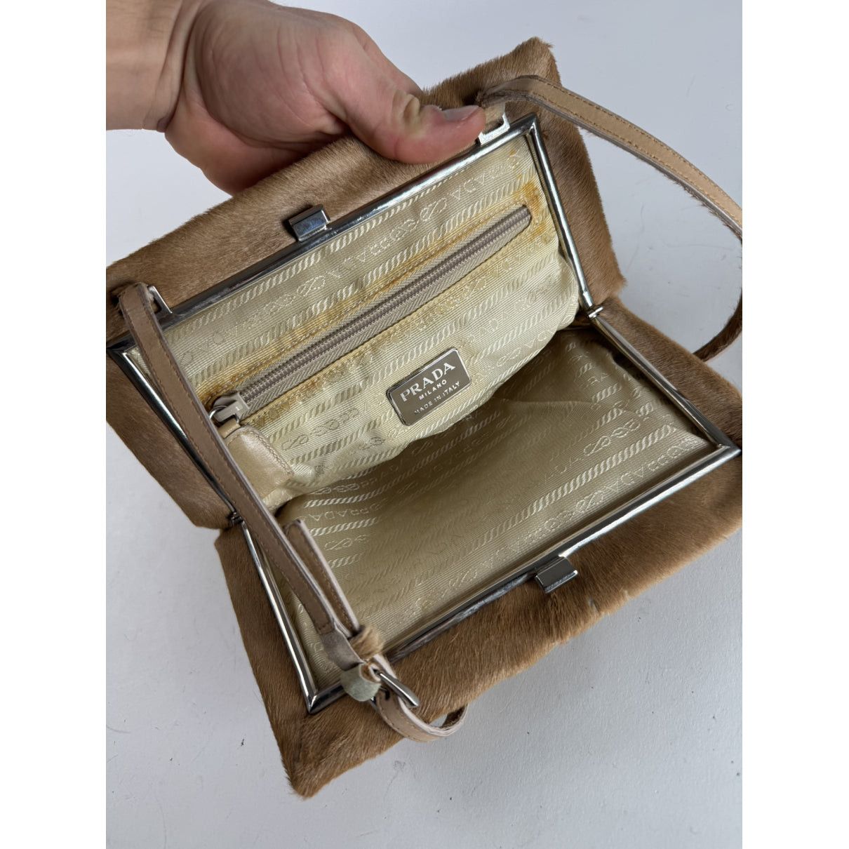 Prada Re-Edition 2000 Brown Fur Handbag Size ONE SIZE - 3 Thumbnail
