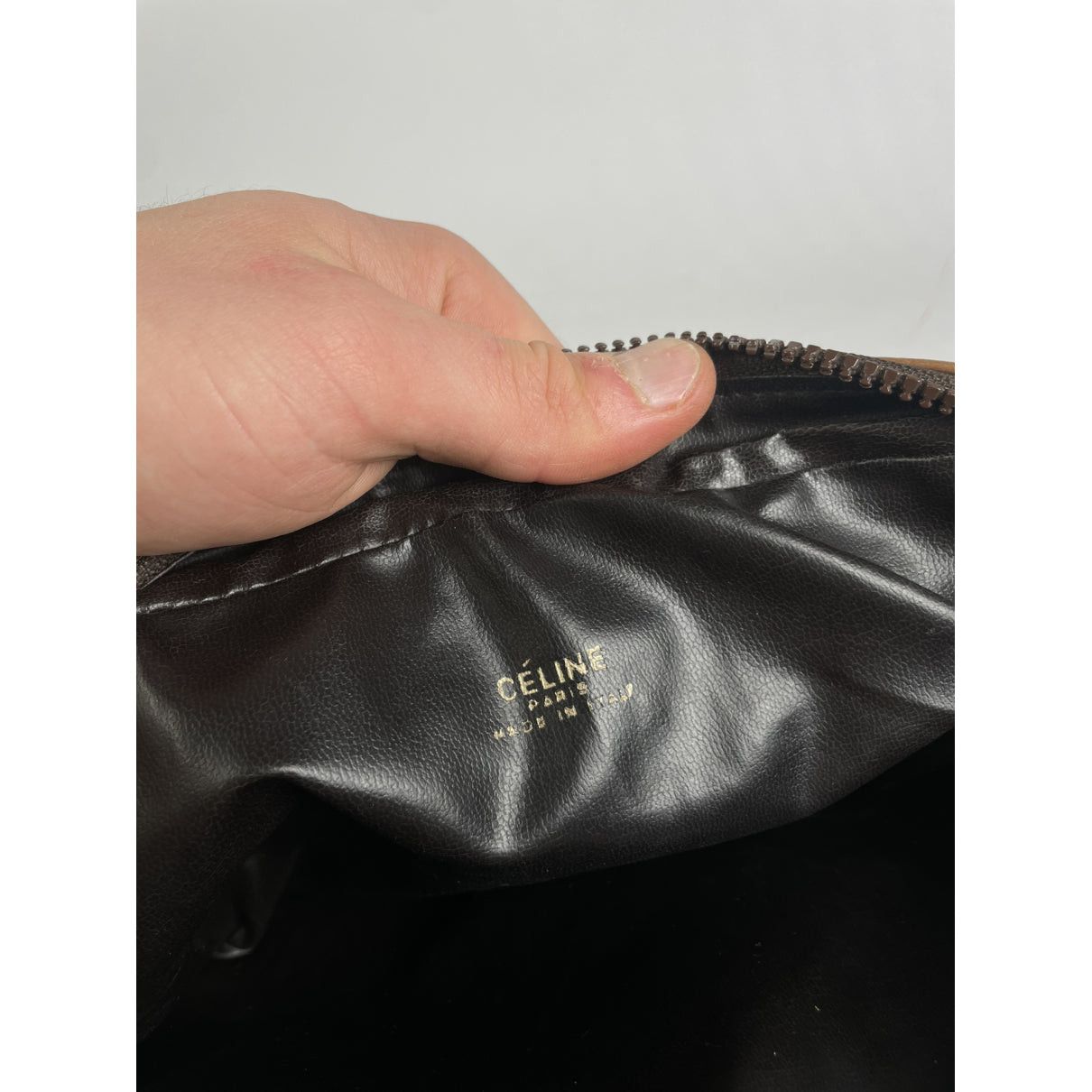 Celine Triomphe Vintage Brown Leather Clutch Bag Size ONE SIZE - 2 Thumbnail
