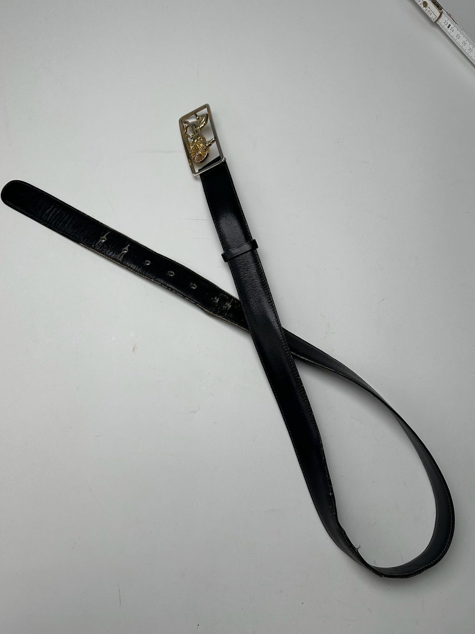 Celine Vintage Paris Leather belt black Size ONE SIZE - 2 Thumbnail