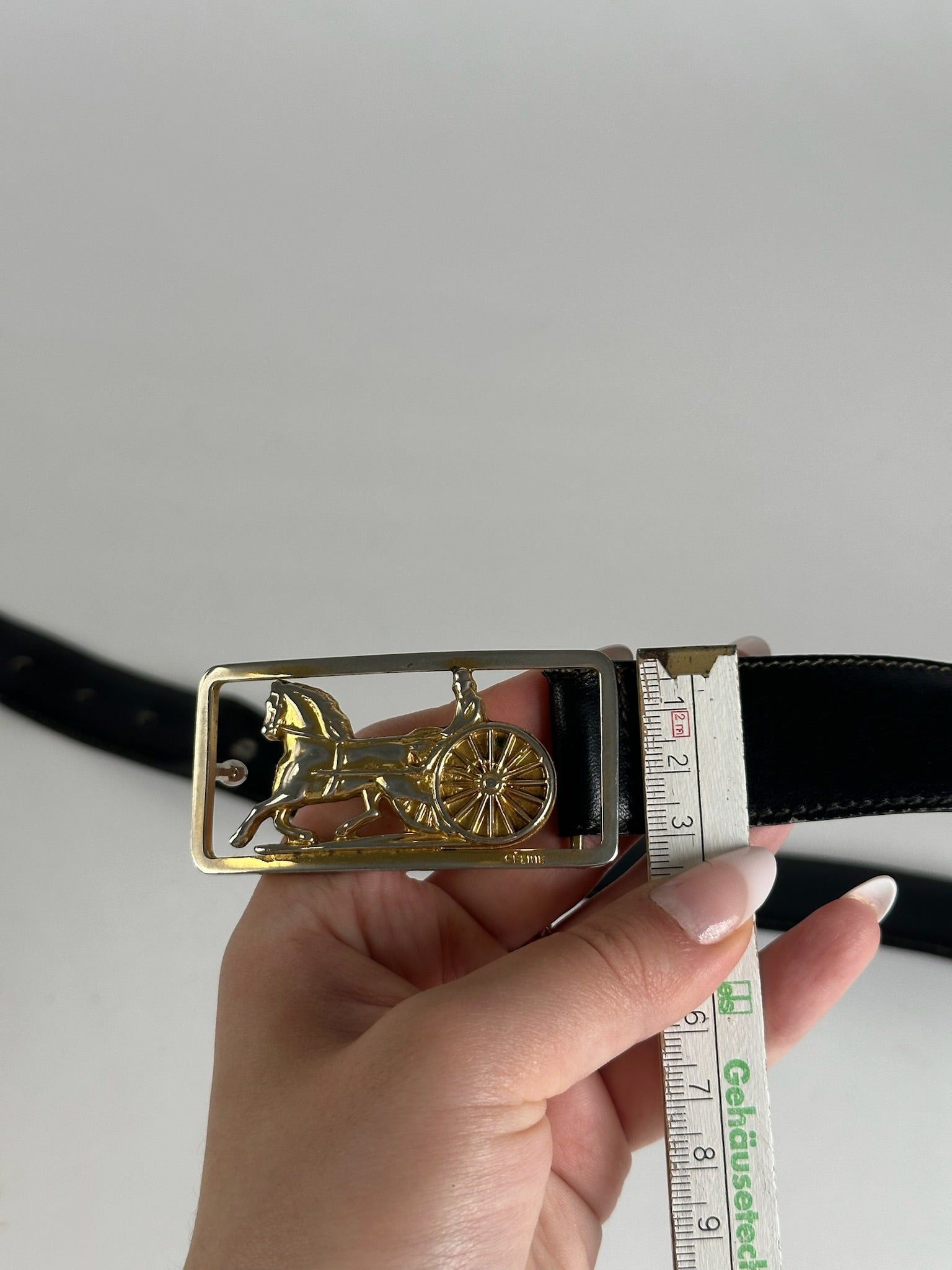Celine Vintage Paris Leather belt black Size ONE SIZE - 5 Thumbnail