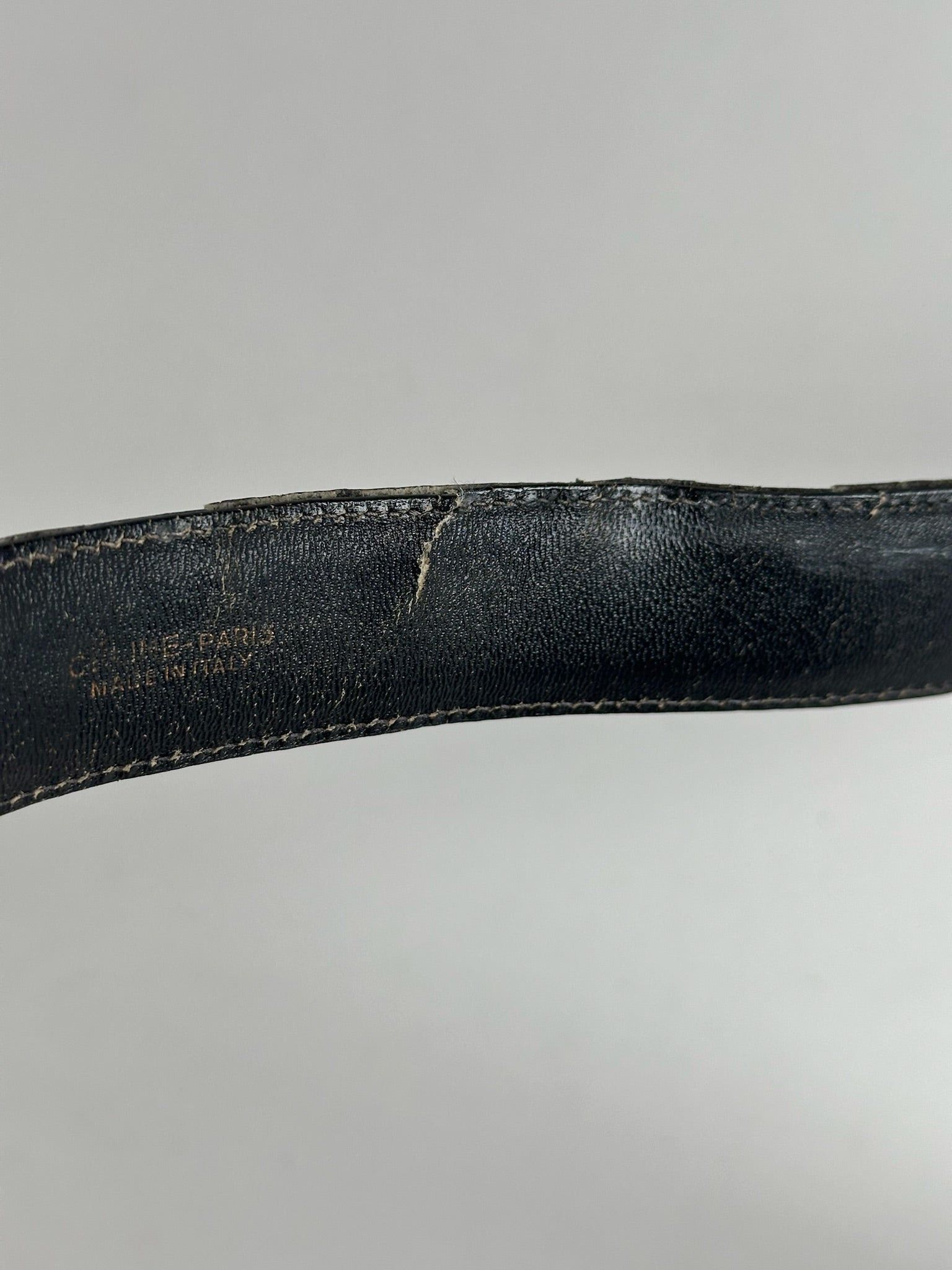 Celine Vintage Paris Leather belt black Size ONE SIZE - 6 Thumbnail