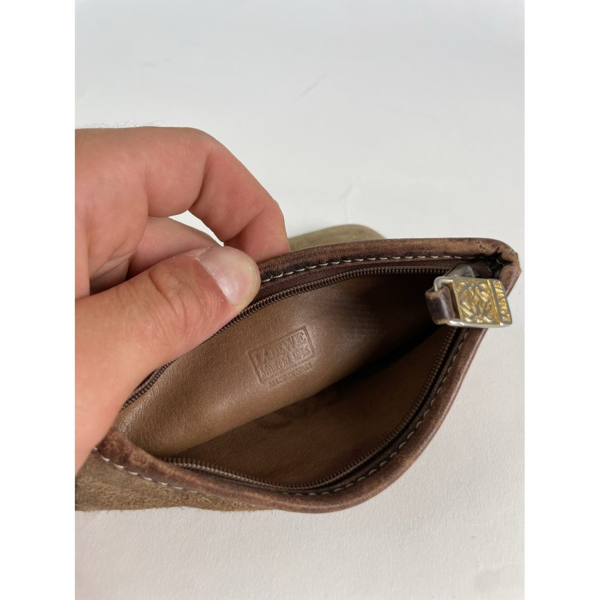 Loewe T Pouch Brown Leather Clutch Bag Size ONE SIZE - 2 Thumbnail