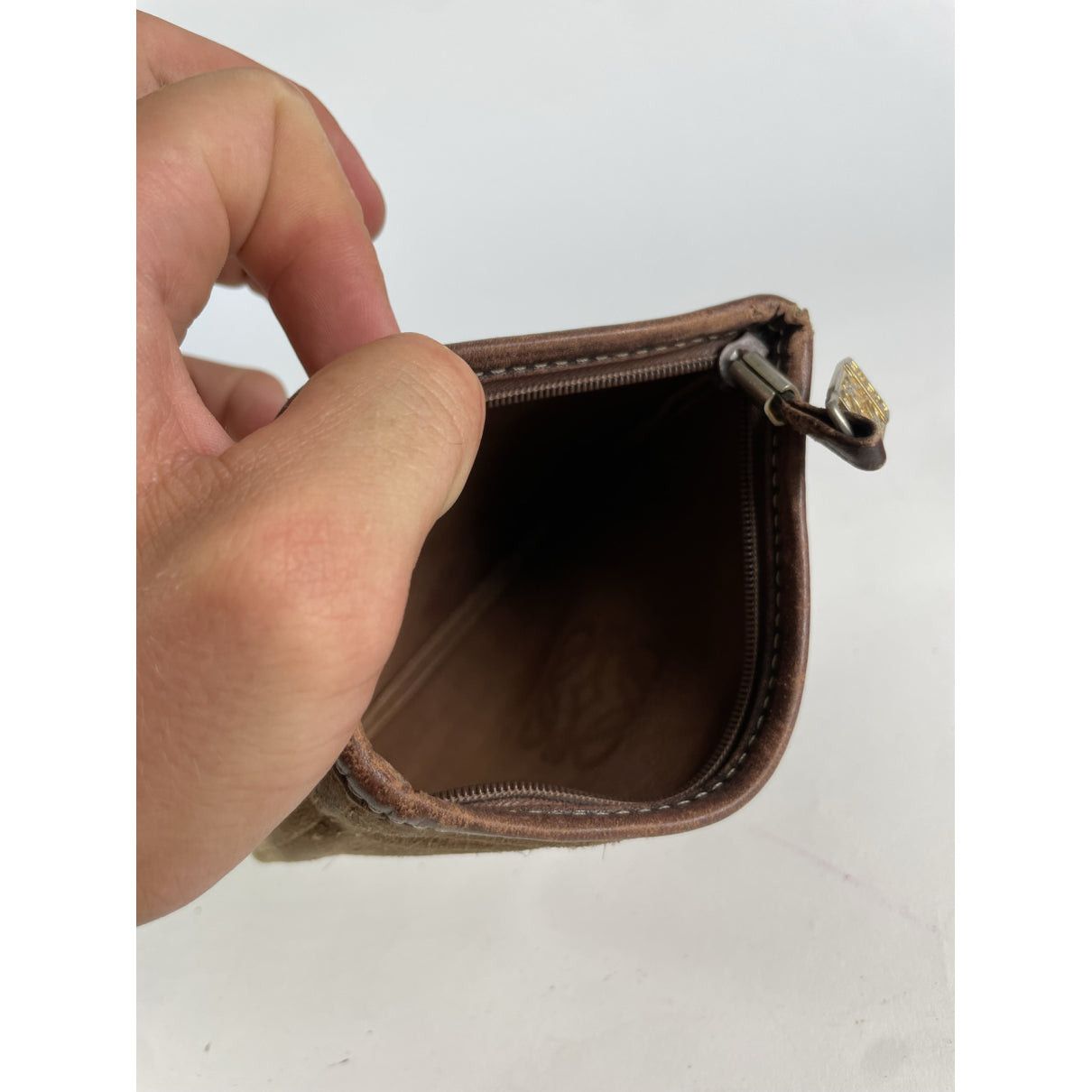 Loewe T Pouch Brown Leather Clutch Bag Size ONE SIZE - 4 Thumbnail