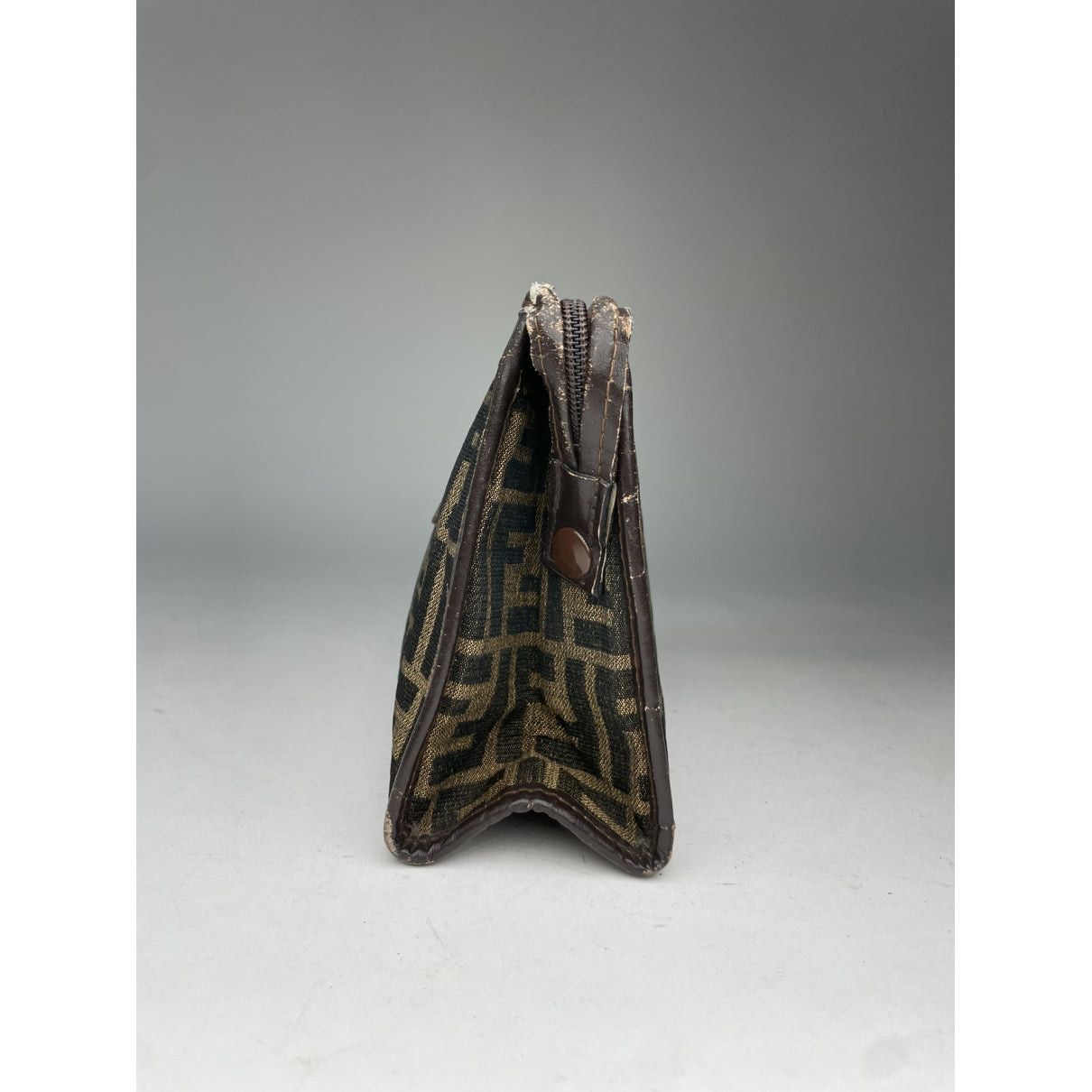 Fendi Baguette Brown Cotton Clutch Bag Size ONE SIZE - 4 Thumbnail