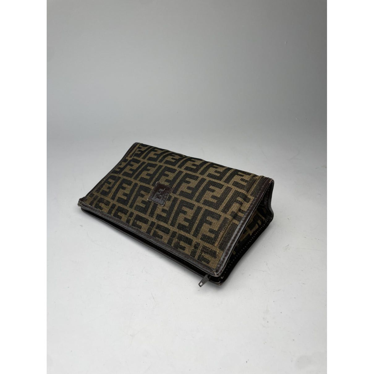 Fendi Baguette Brown Cotton Clutch Bag Size ONE SIZE - 5 Thumbnail
