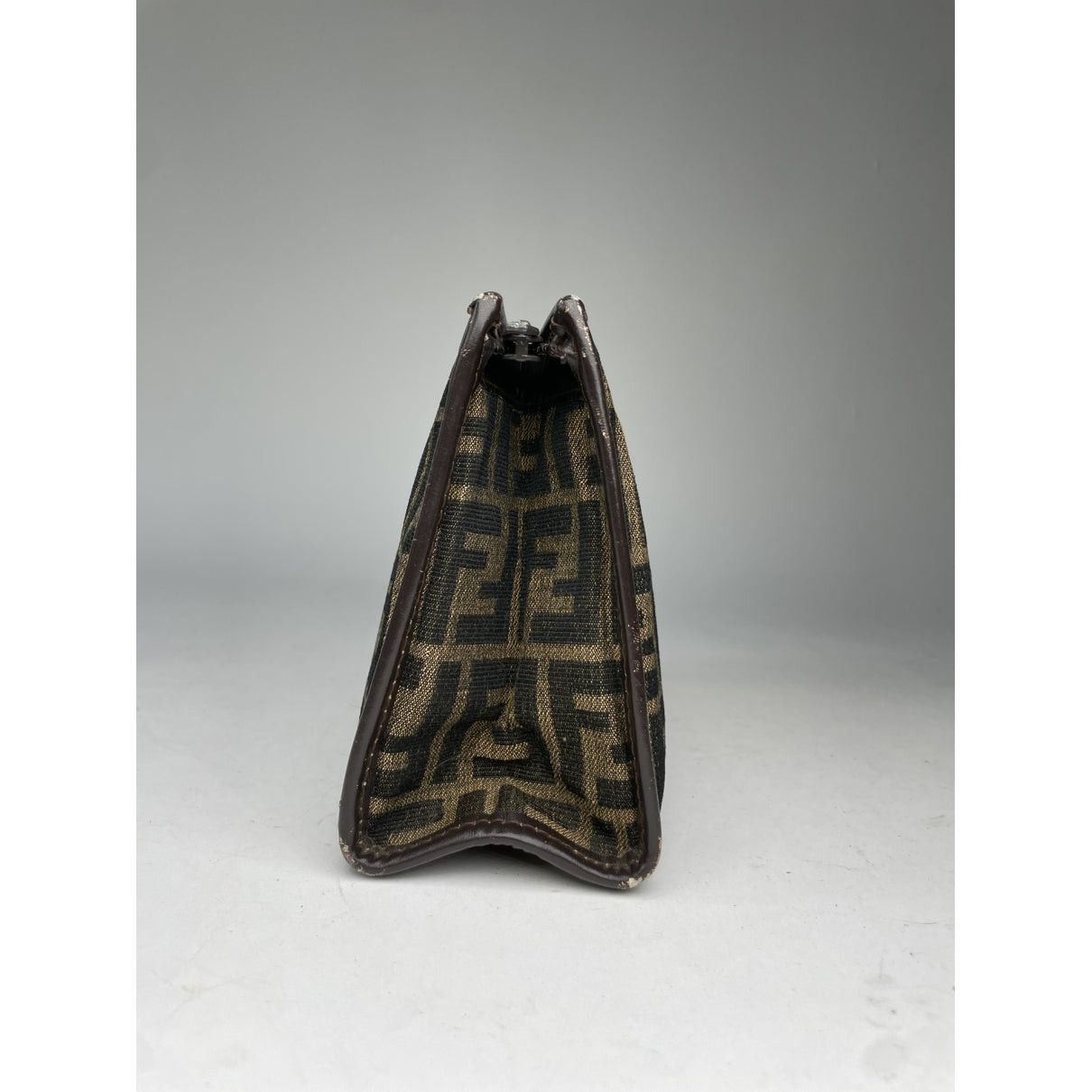 Fendi Baguette Brown Cotton Clutch Bag Size ONE SIZE - 2 Thumbnail