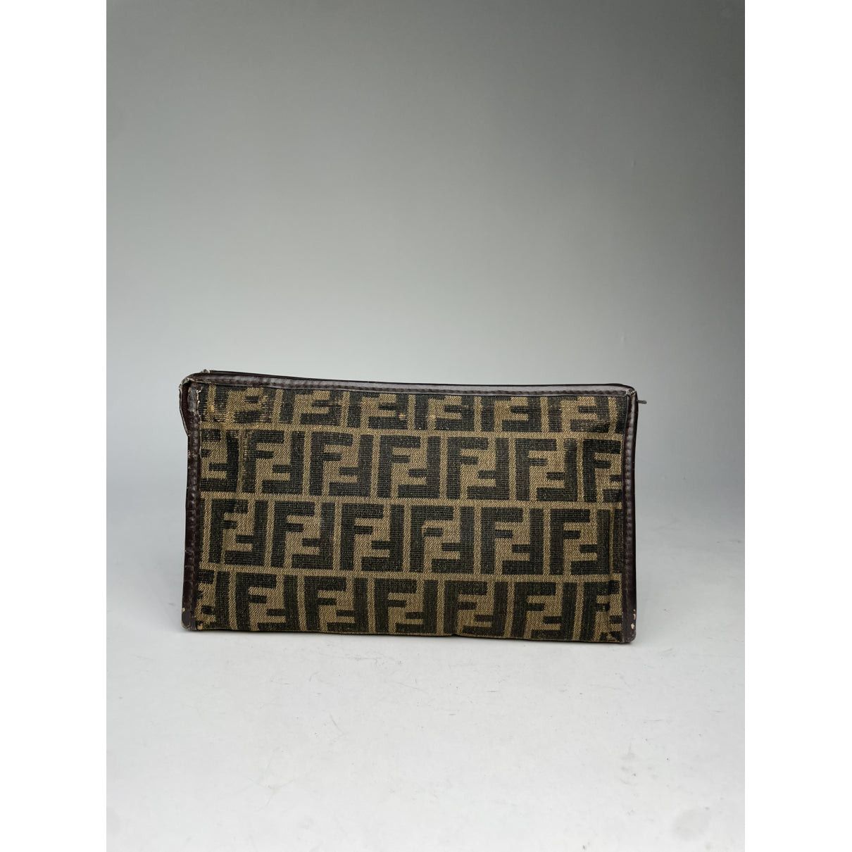 Fendi Baguette Brown Cotton Clutch Bag Size ONE SIZE - 3 Thumbnail
