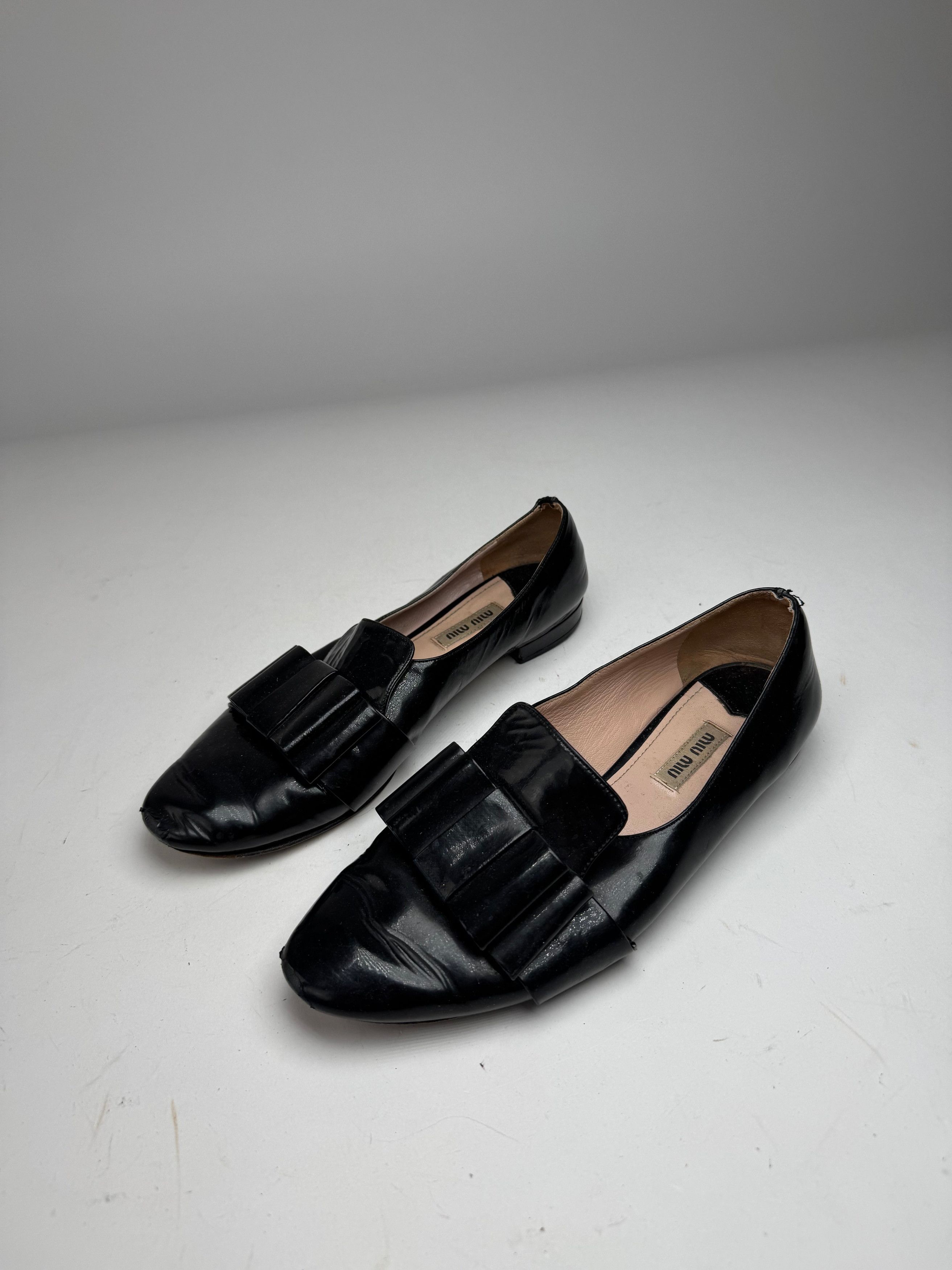 Miu Miu Patent Leather Ballerinas black 38 Size US 7 / IT 37 - 2 Thumbnail