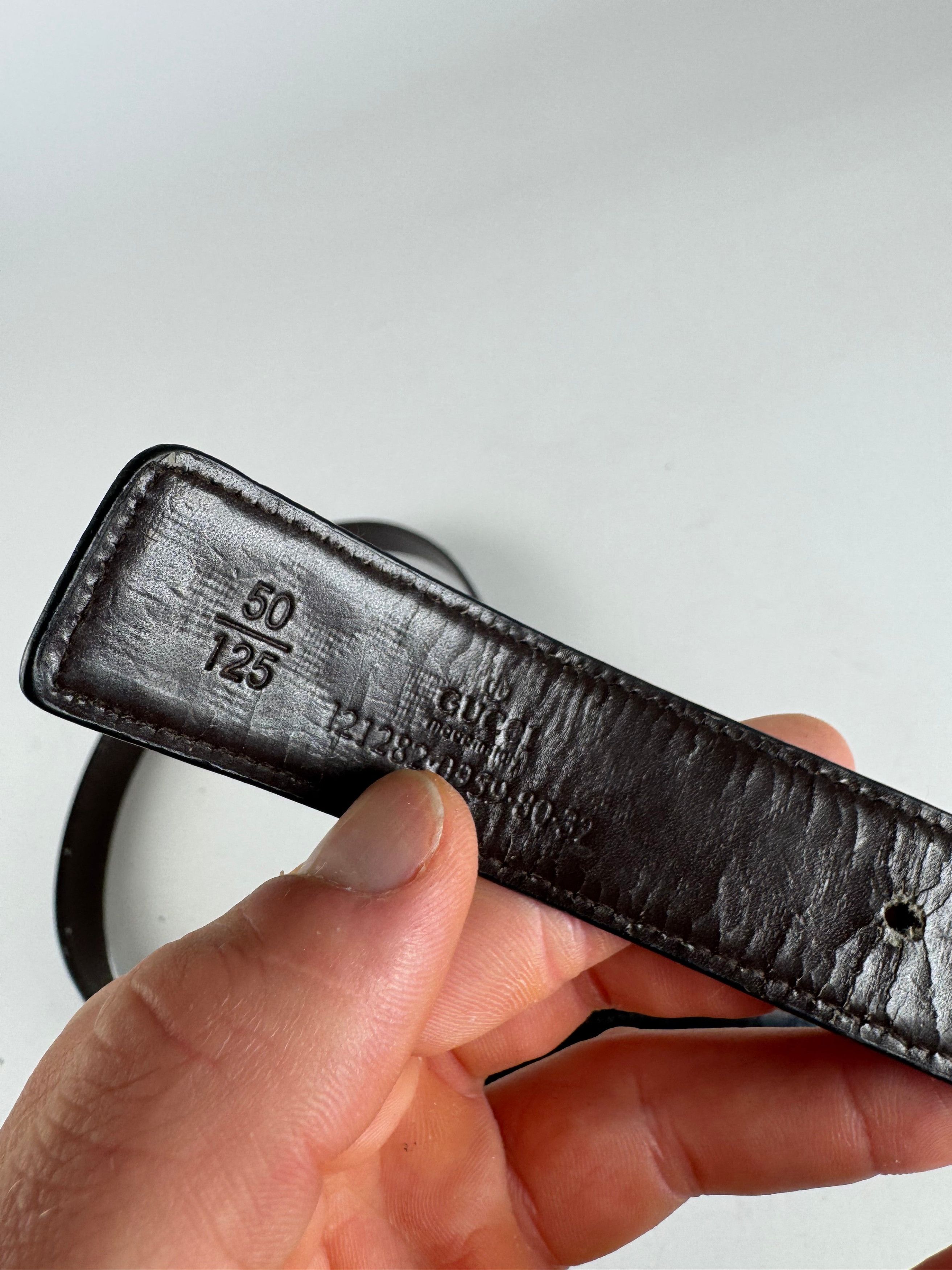 Gucci Vintage Monogram Leather Belt Black Size ONE SIZE - 5 Thumbnail