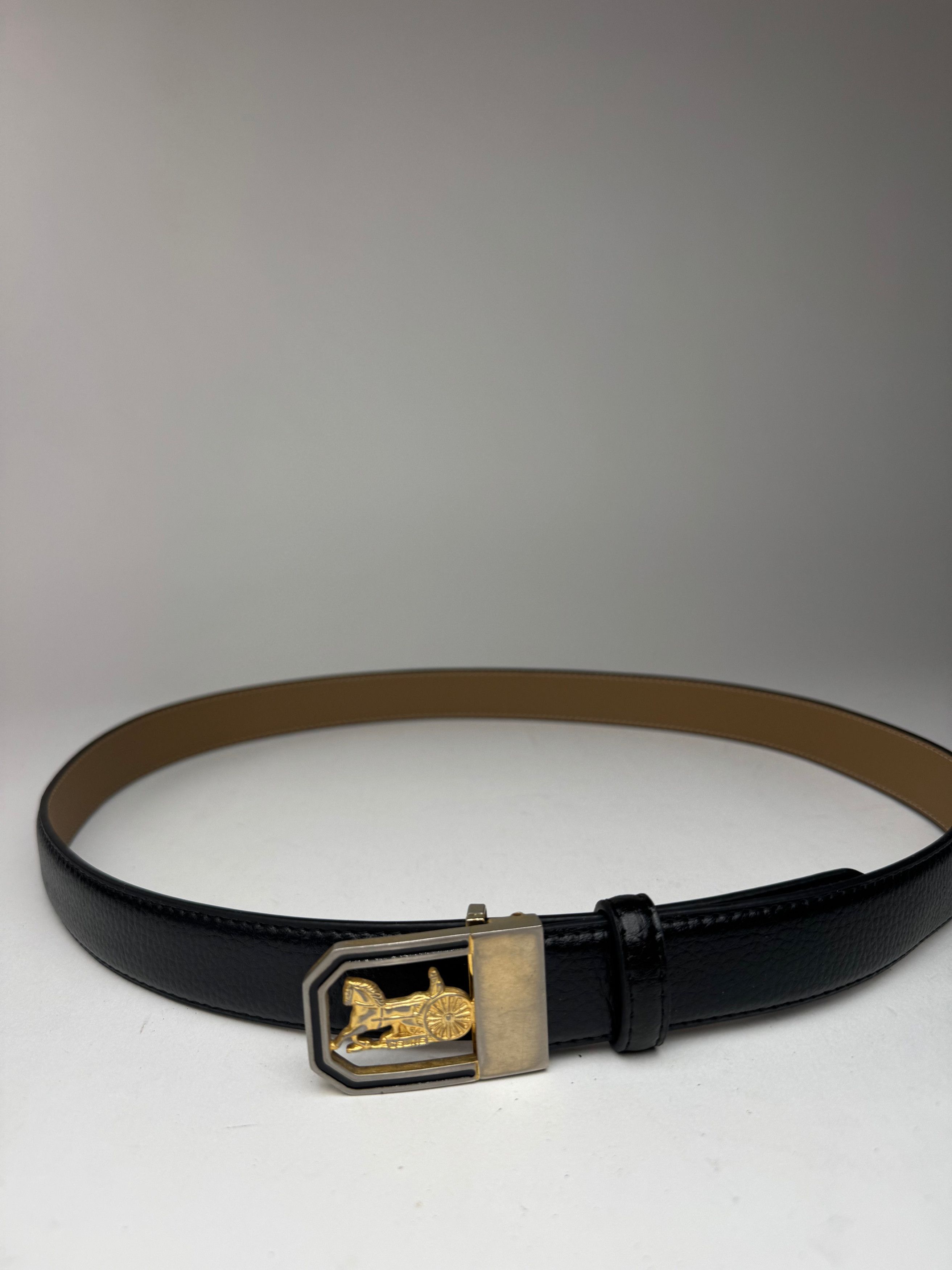 Celine Vintage Leather belt black Size ONE SIZE - 8 Thumbnail