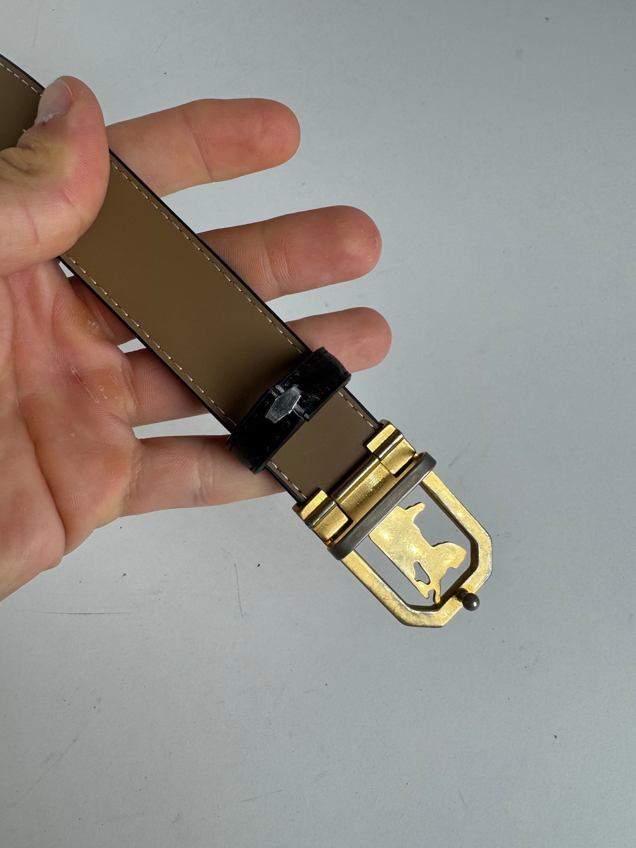 Celine Vintage Leather belt black Size ONE SIZE - 3 Thumbnail