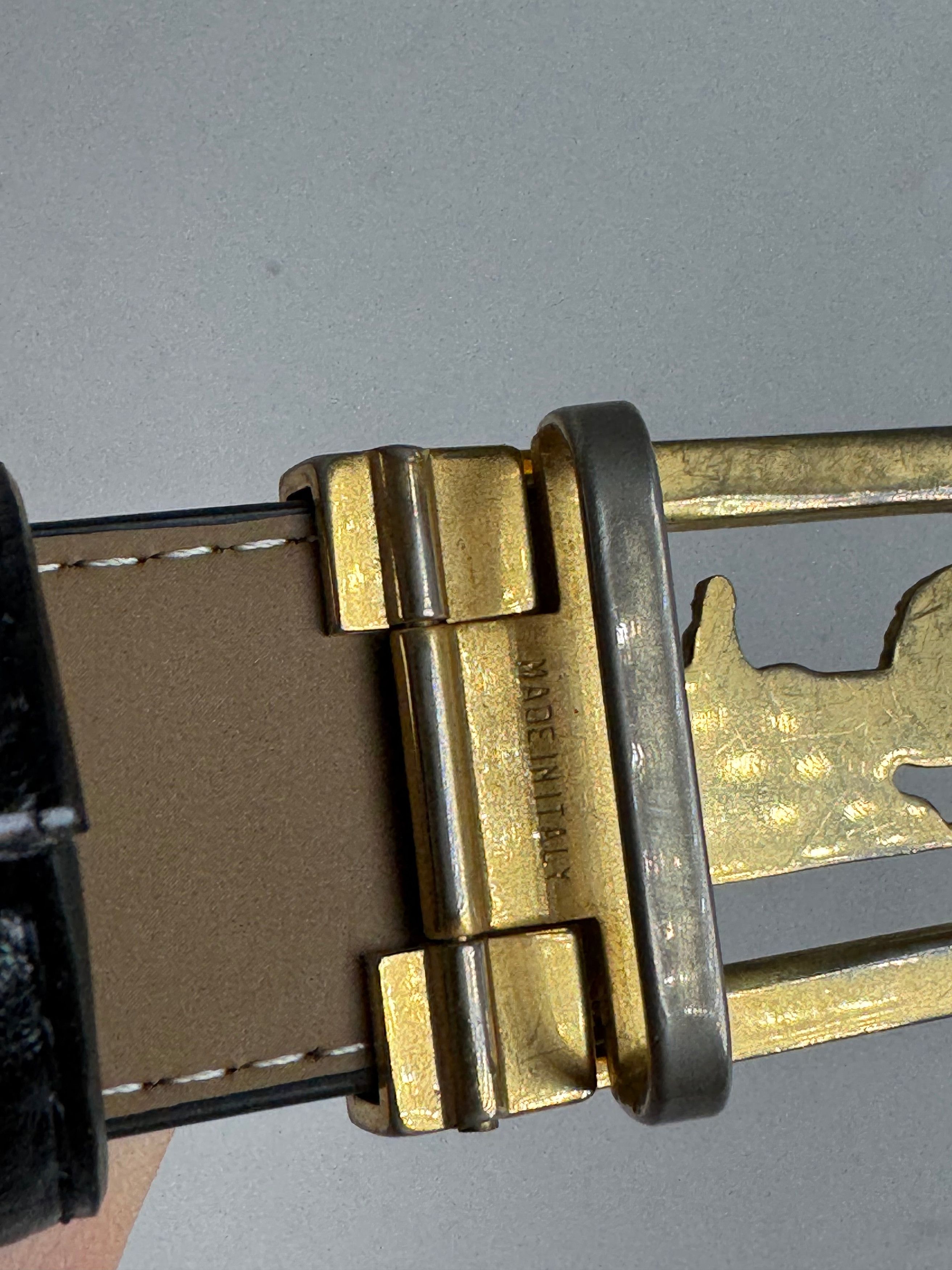 Celine Vintage Leather belt black Size ONE SIZE - 4 Thumbnail