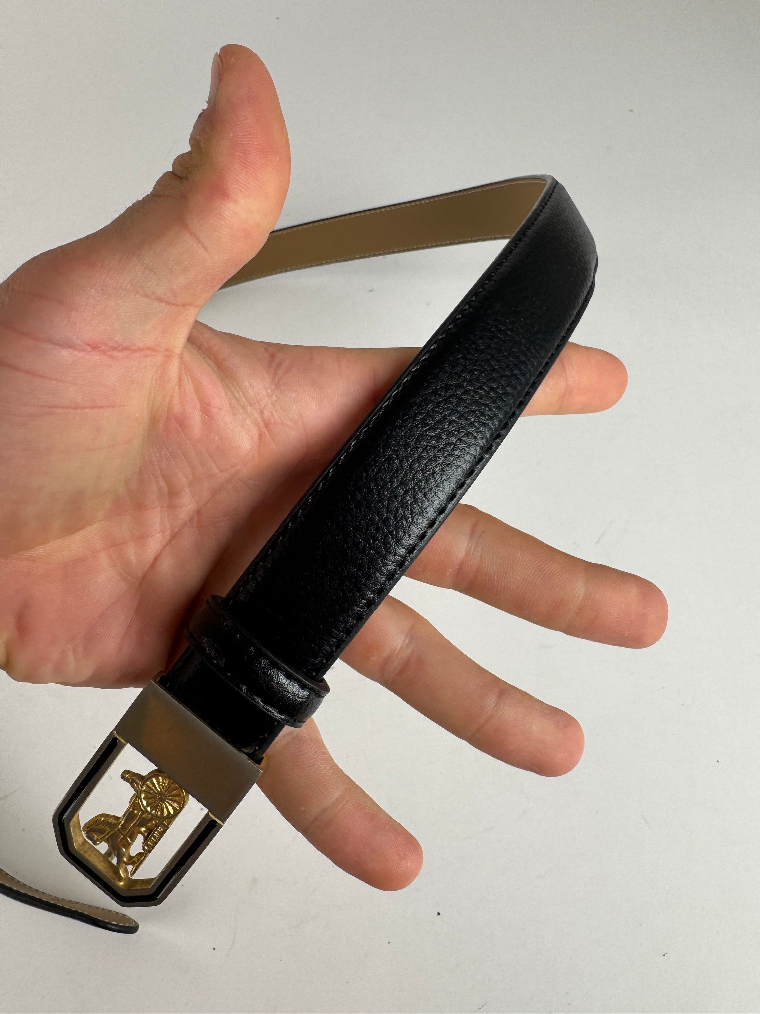 Celine Vintage Leather belt black Size ONE SIZE - 7 Thumbnail