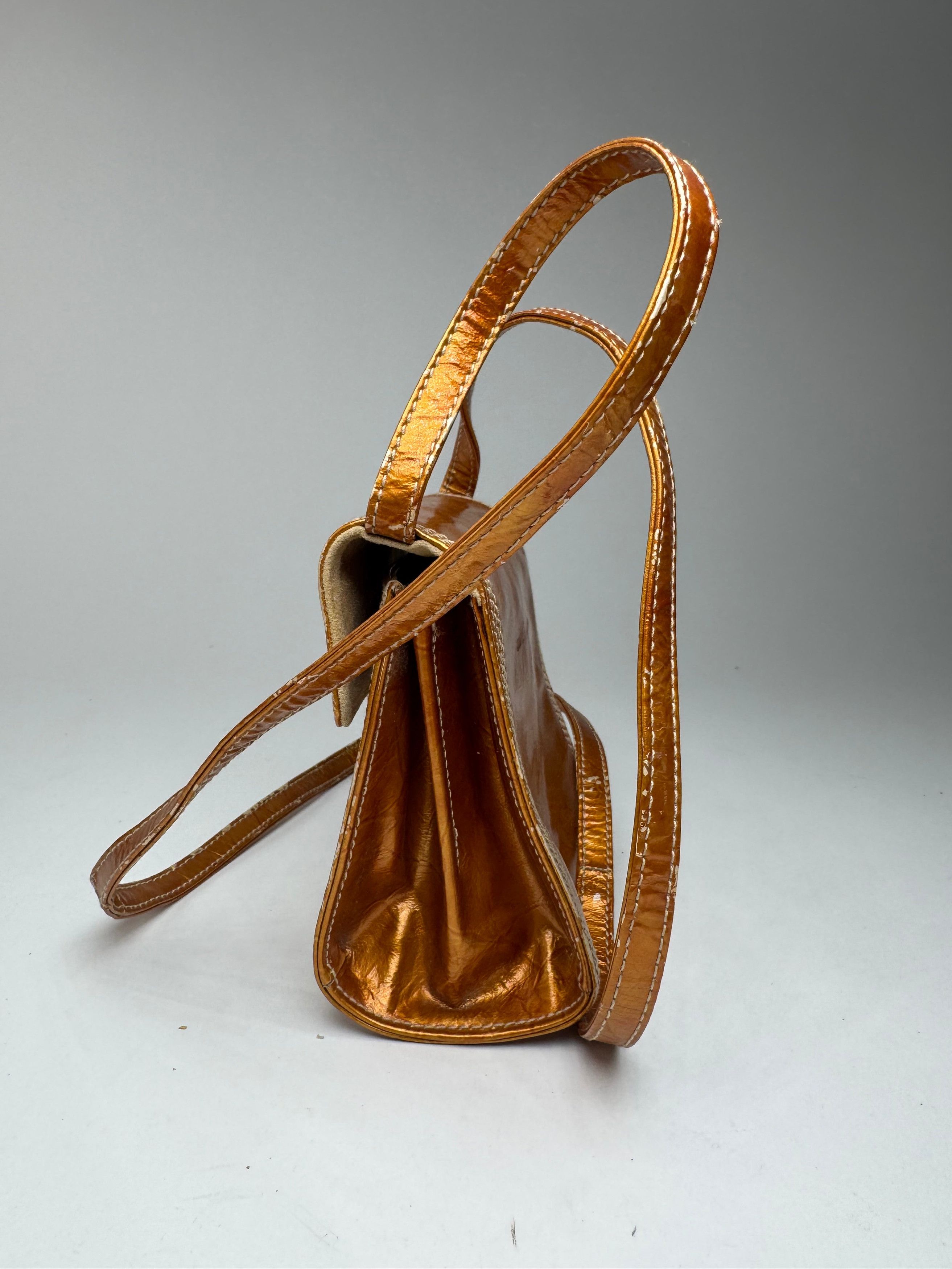 Loewe Vintage Madrid Patent Leather Bag orange golden Size ONE SIZE - 3 Thumbnail