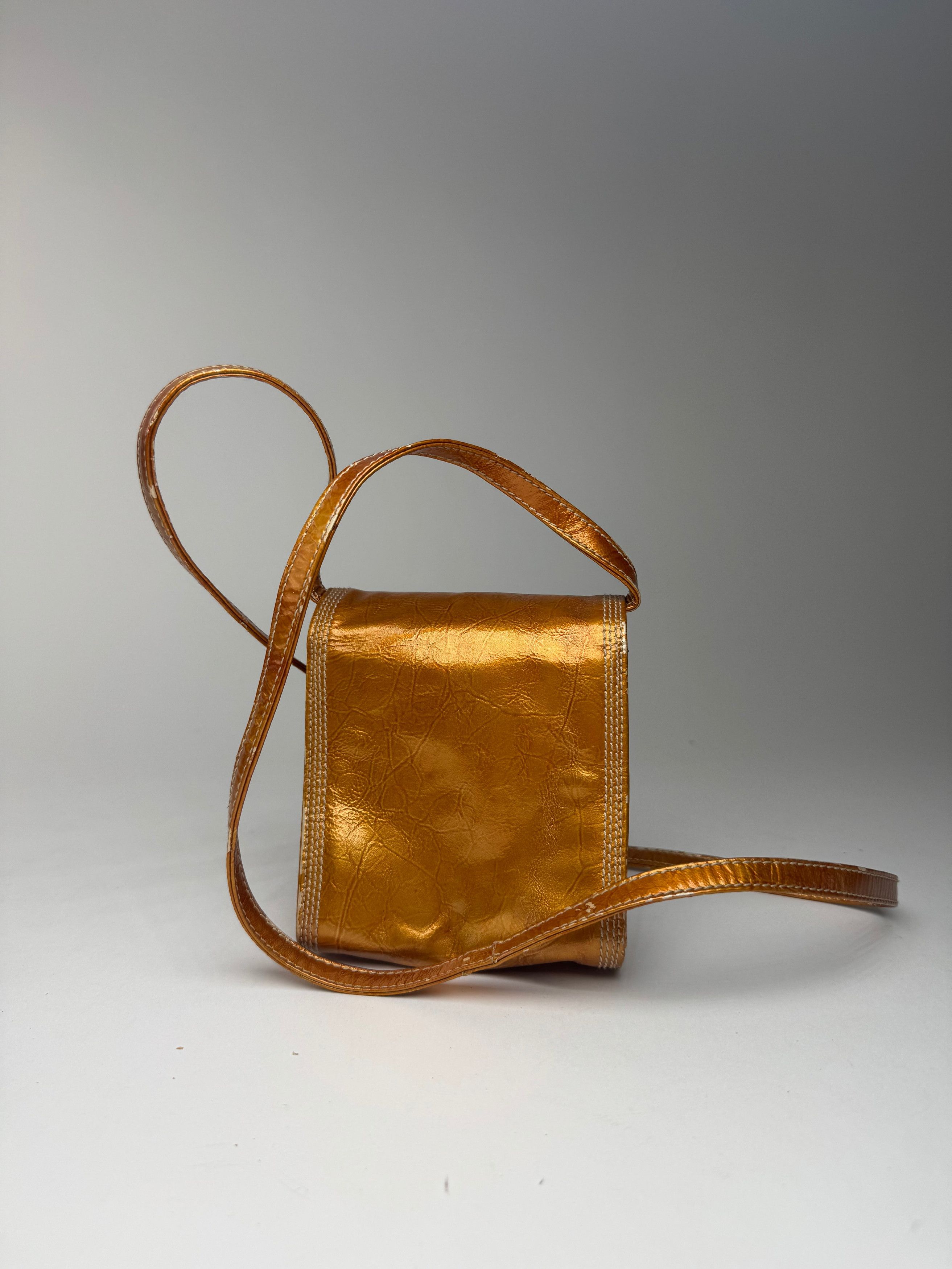 Loewe Vintage Madrid Patent Leather Bag orange golden Size ONE SIZE - 2 Thumbnail