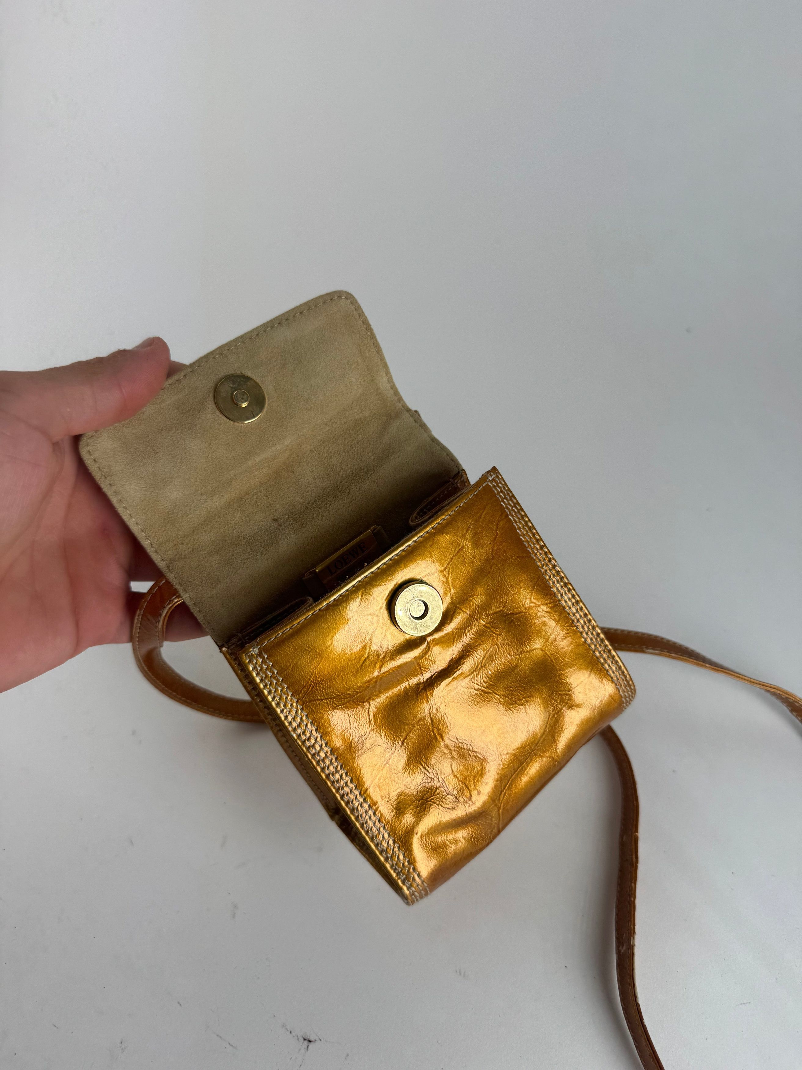 Loewe Vintage Madrid Patent Leather Bag orange golden Size ONE SIZE - 6 Thumbnail