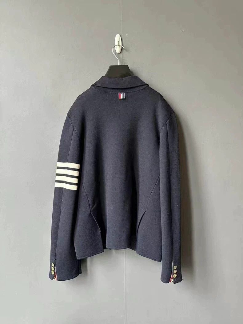 Thom Browne Thom Browne 4-Stripe Wool Knit Blazer - dmc Size US L / EU 52-54 / 3 - 2 Thumbnail