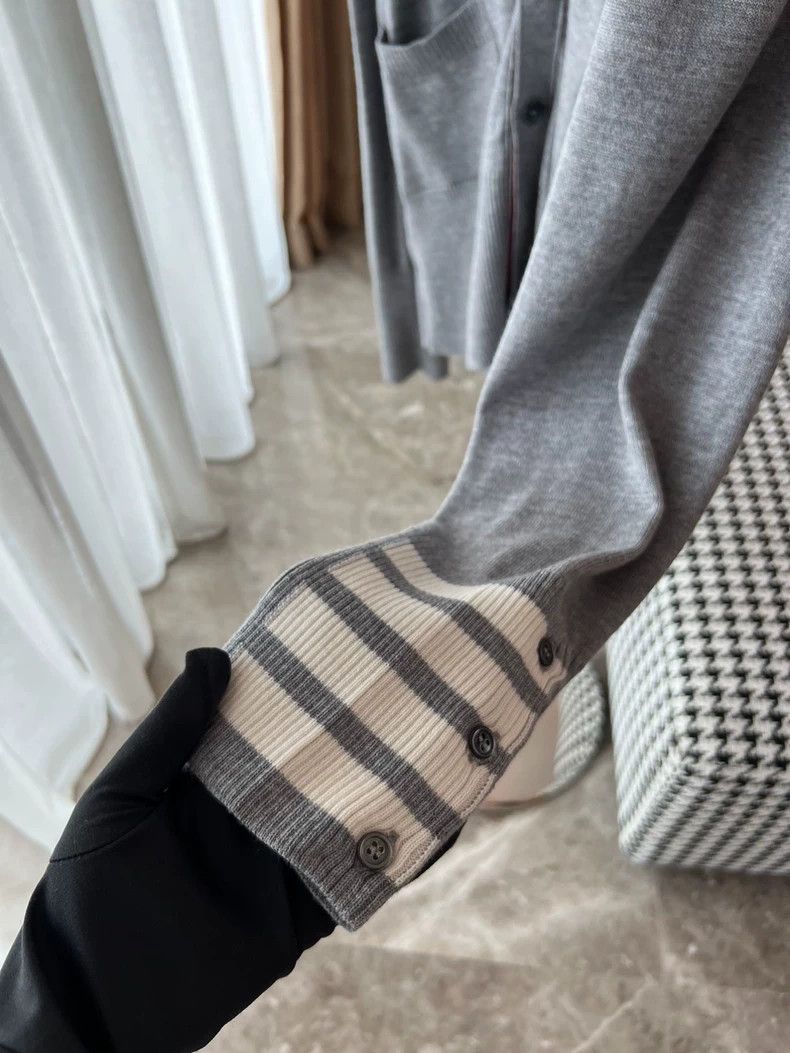 Thom Browne Thom Browne Gray Striped Cardigan - dmc Size US M / EU 48-50 / 2 - 4 Thumbnail