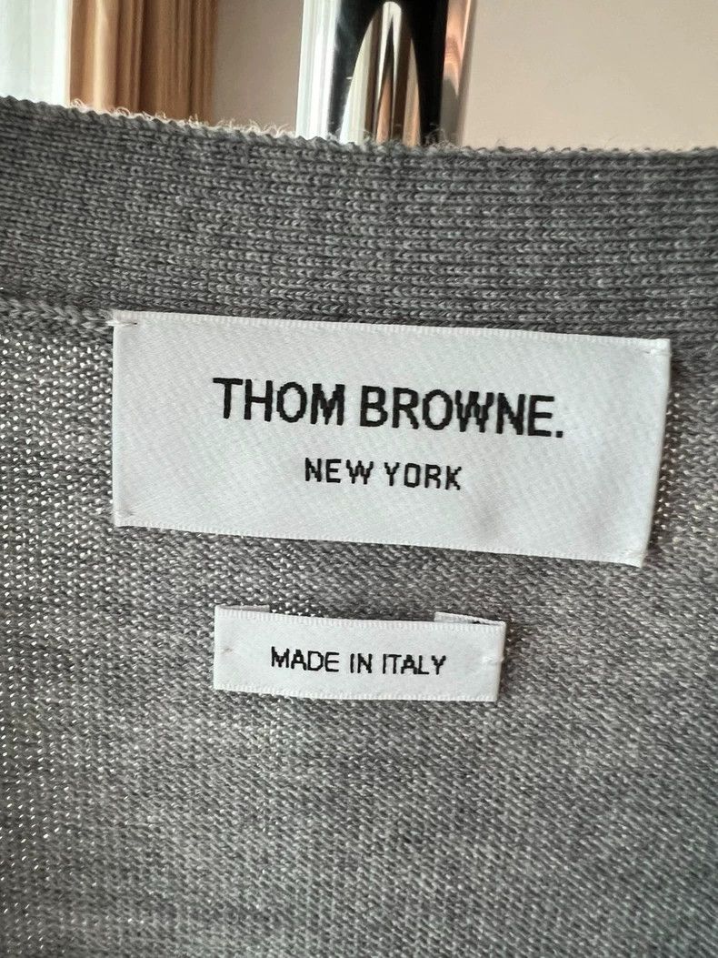 Thom Browne Thom Browne Gray Striped Cardigan - dmc Size US M / EU 48-50 / 2 - 6 Thumbnail