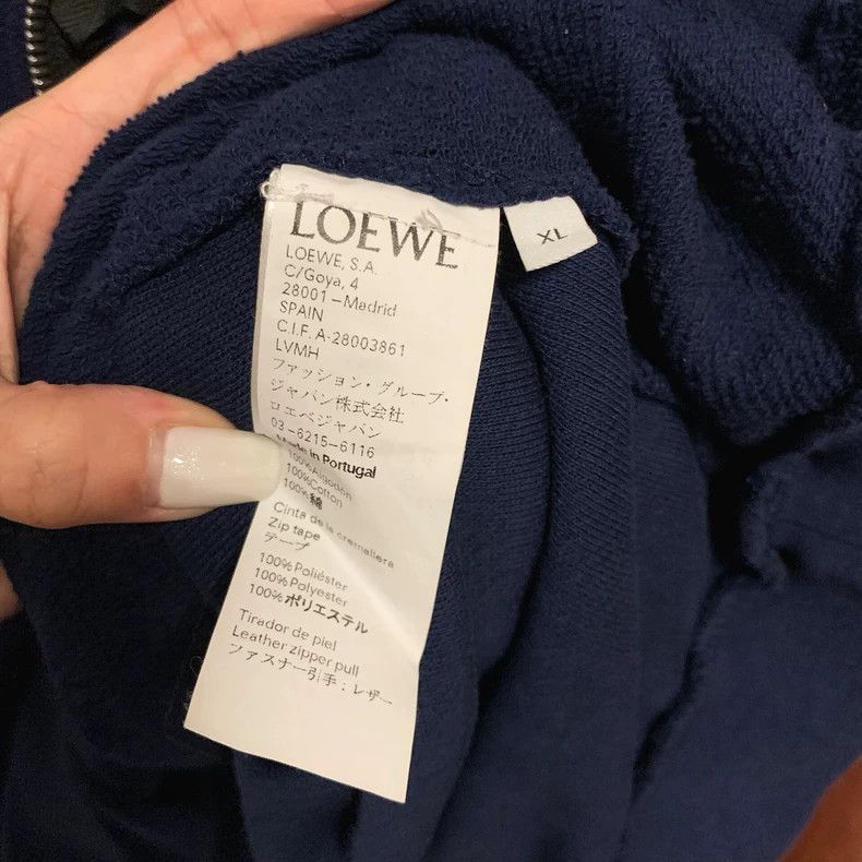 Loewe Loewe Blue Knit Sweatshirt with Leather Accents - dmc Size US XL / EU 56 / 4 - 5 Thumbnail