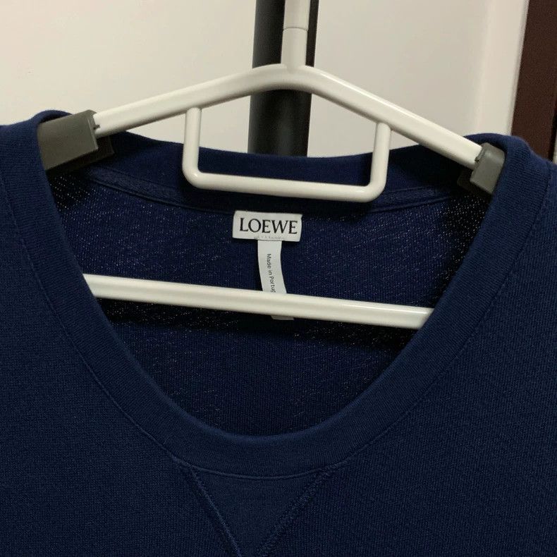 Loewe Loewe Blue Knit Sweatshirt with Leather Accents - dmc Size US XL / EU 56 / 4 - 2 Thumbnail