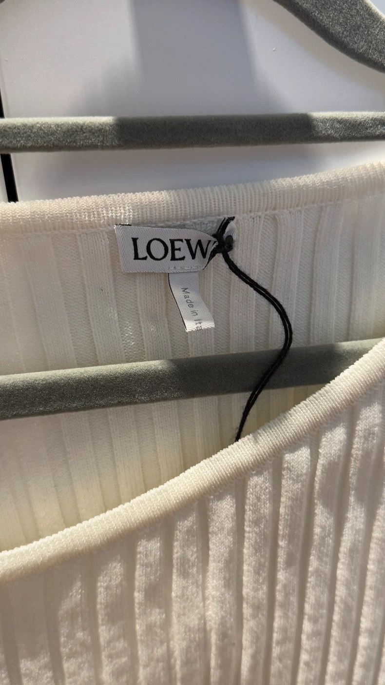 Loewe Loewe White Ribbed Sweater - dmc Size US M / EU 48-50 / 2 - 3 Thumbnail