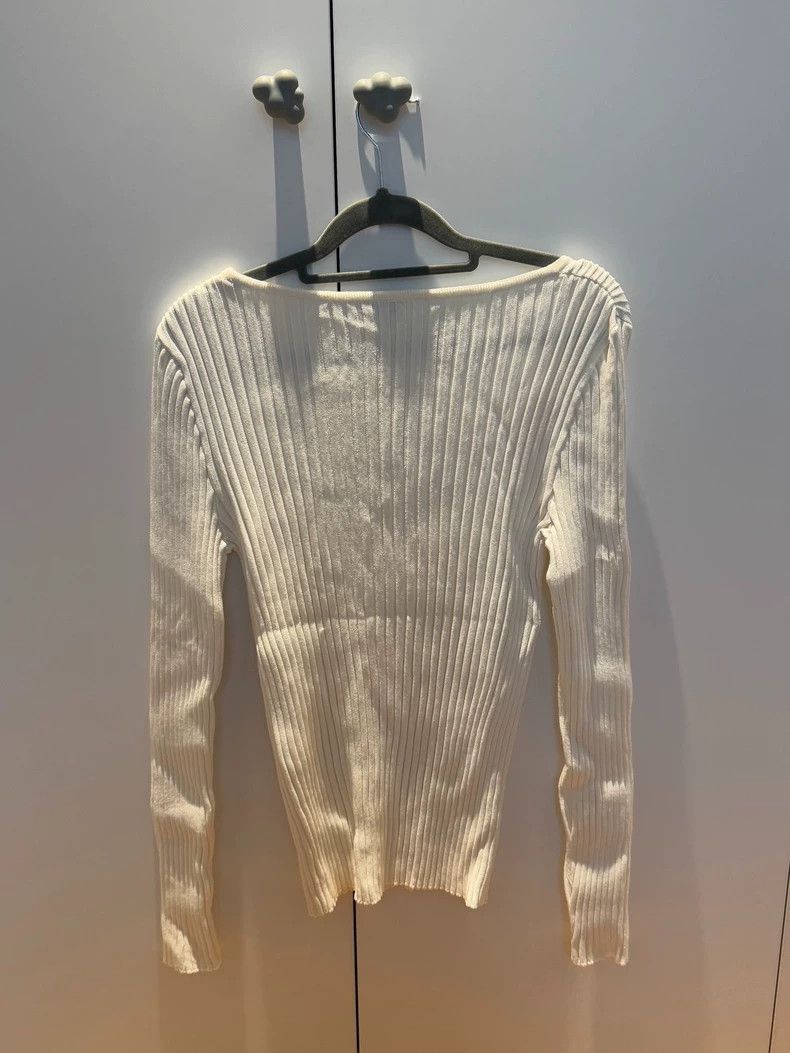 Loewe Loewe White Ribbed Sweater - dmc Size US M / EU 48-50 / 2 - 2 Thumbnail