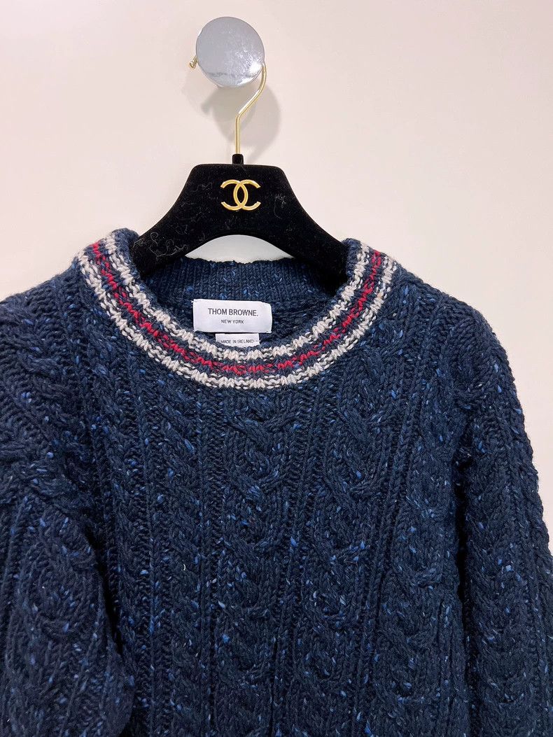 Thom Browne Thom Browne Navy Cable Knit Sweater - dmc Size US XS / EU 42 / 0 - 4 Thumbnail