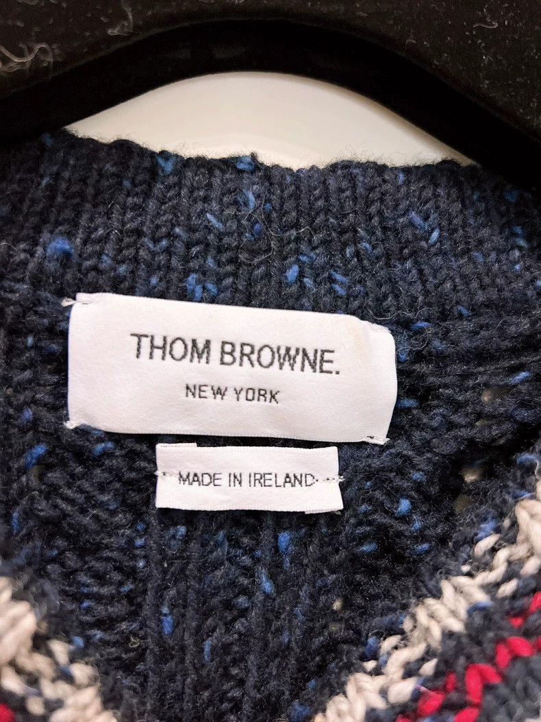 Thom Browne Thom Browne Navy Cable Knit Sweater - dmc Size US XS / EU 42 / 0 - 7 Thumbnail