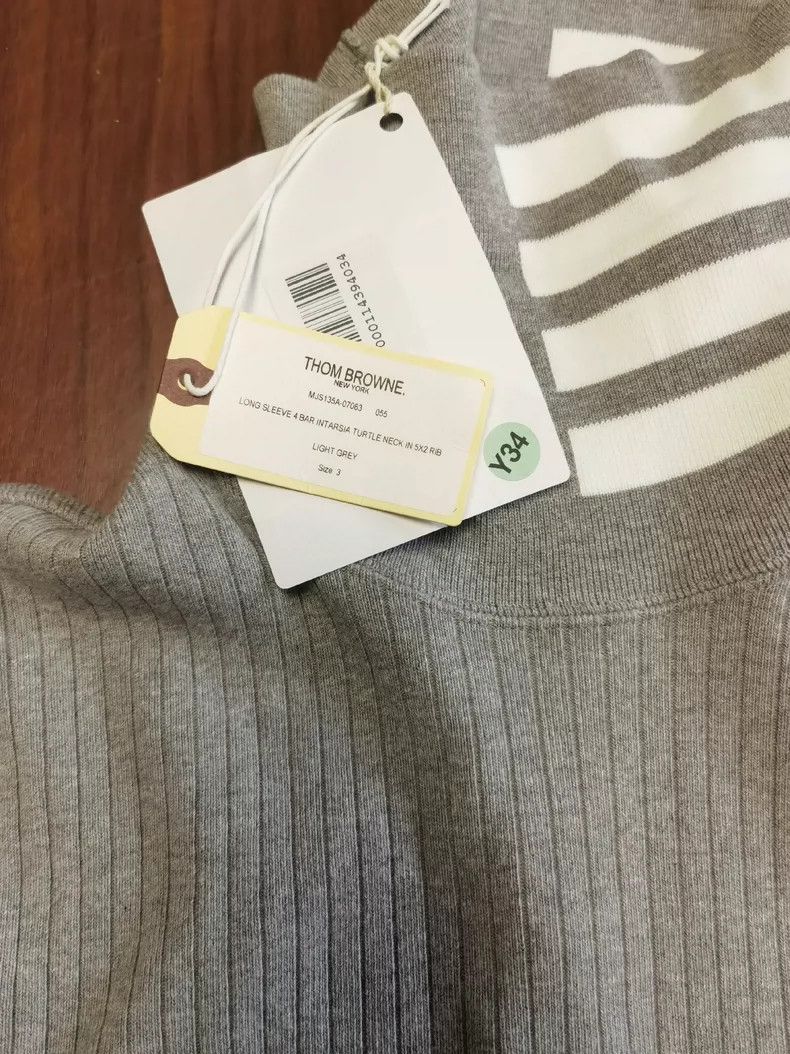 Thom Browne Thom Browne Gray Turtleneck Sweatshirt - dmc Size US L / EU 52-54 / 3 - 3 Thumbnail