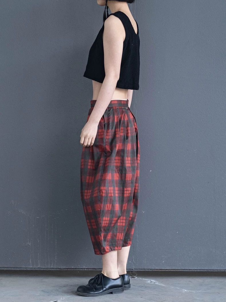 Comme des Garcons COMME des GARCONS Red Plaid Balloon Pants - dmc Size US 30 / EU 46 - 4 Thumbnail