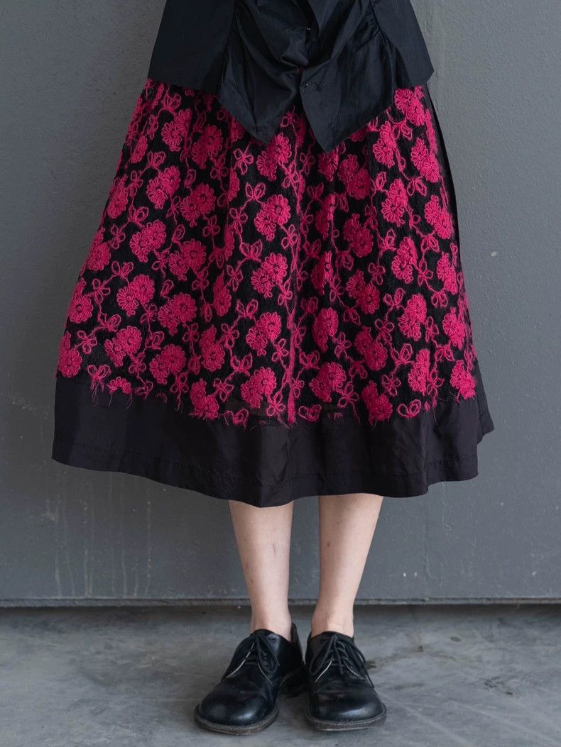 Comme des Garcons COMME des GARCONS Wool Flower Skirt - dmc Size US 28 / EU 44 - 4 Thumbnail