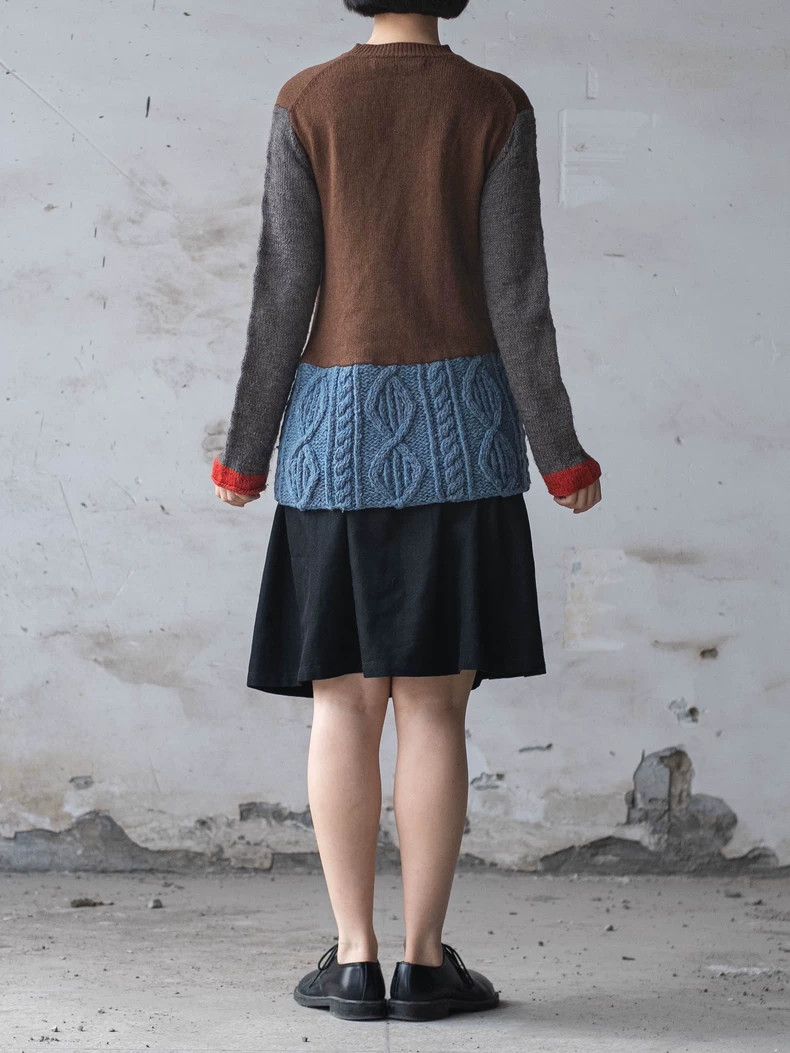 Comme des Garcons COMME des GARCONS Brown Blue Knit Sweater - dmc Size US M / EU 48-50 / 2 - 5 Thumbnail