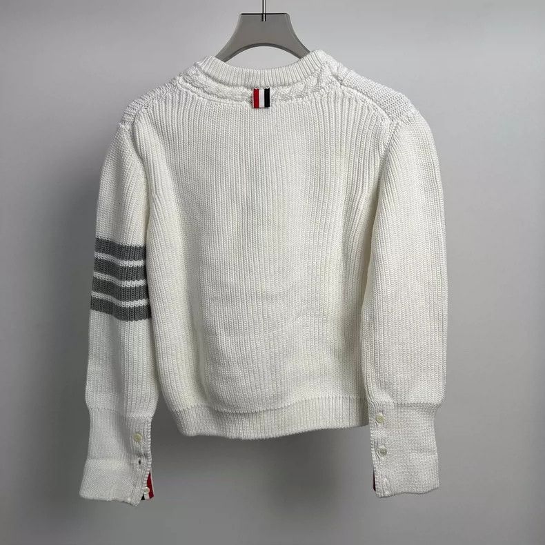 Thom Browne Thom Browne White Classic Stripe Sweater - dmc Size US M / EU 48-50 / 2 - 2 Thumbnail
