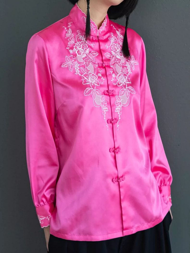 Comme des Garcons COMME des GARCONS Pink Satin Knot Button Top - dmc Size US M / EU 48-50 / 2 - 6 Thumbnail