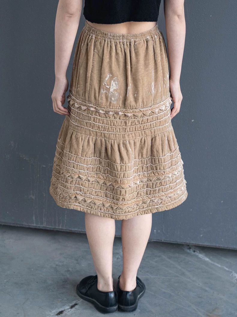 Comme des Garcons COMME des GARCONS Beige Velvet Skirt - dmc Size US 28 / EU 44 - 8 Thumbnail