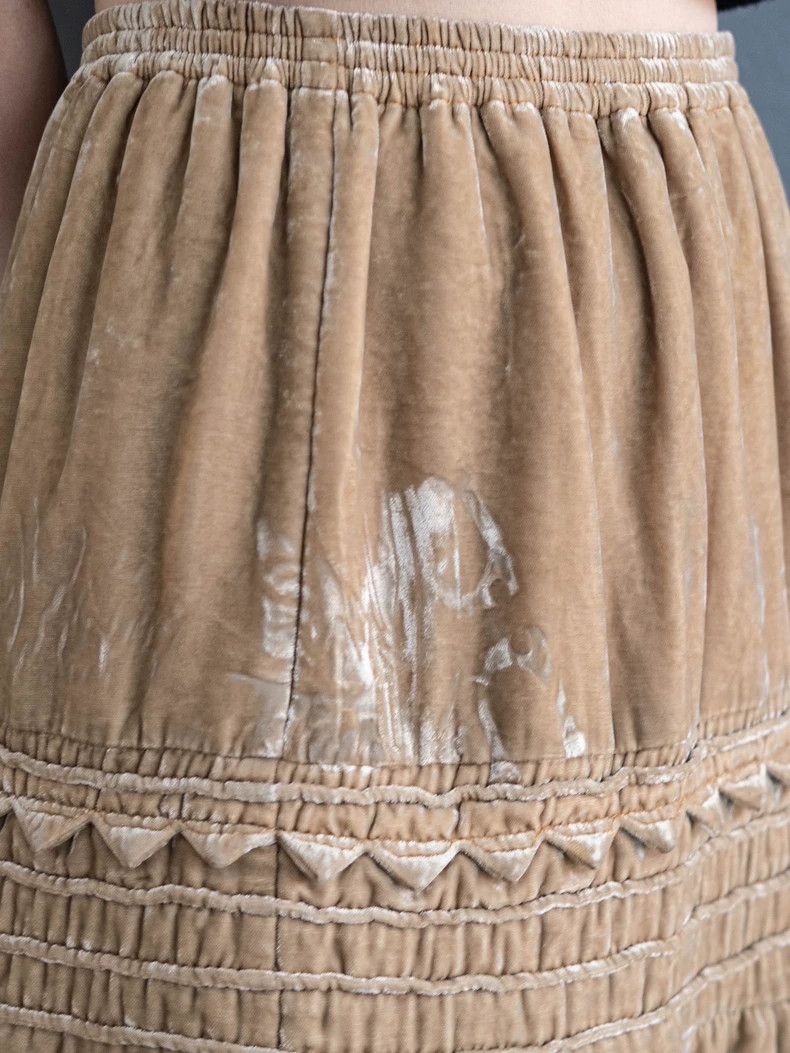 Comme des Garcons COMME des GARCONS Beige Velvet Skirt - dmc Size US 28 / EU 44 - 7 Thumbnail