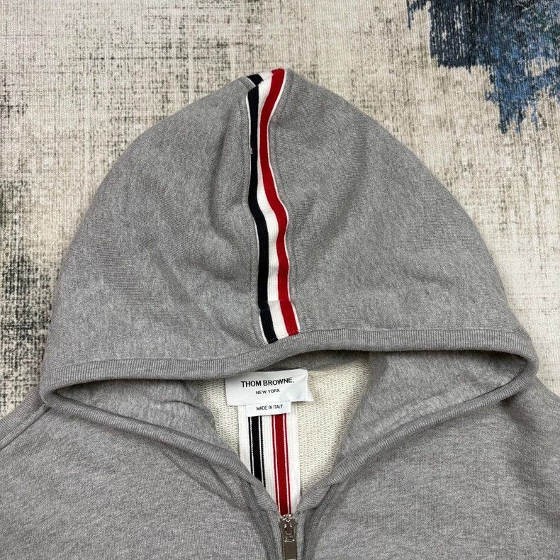 Thom Browne THOM BROWNE Zip-Up Hoodie Jacket - dmc Size US M / EU 48-50 / 2 - 2 Thumbnail
