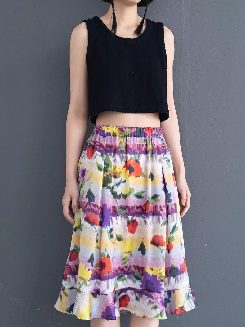 Comme des Garcons COMME des GARCONS Floral Psychedelic Skirt - dmc Size US 28 / EU 44 - 3 Thumbnail