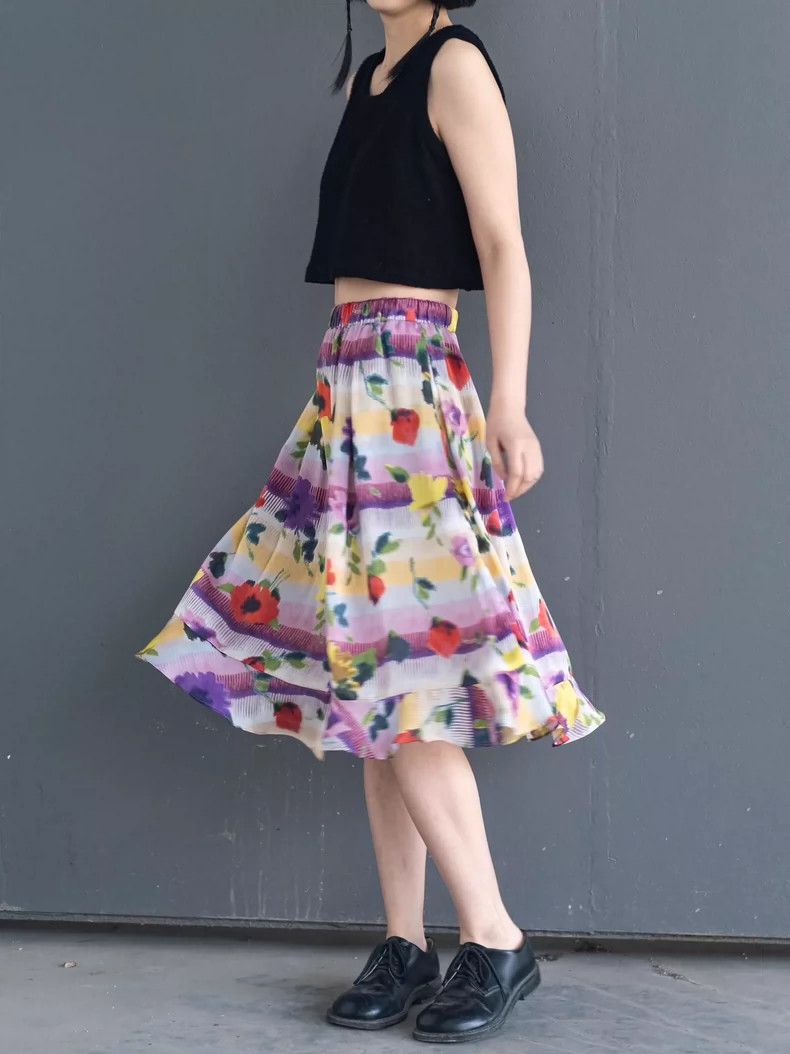 Comme des Garcons COMME des GARCONS Floral Psychedelic Skirt - dmc Size US 28 / EU 44 - 2 Thumbnail