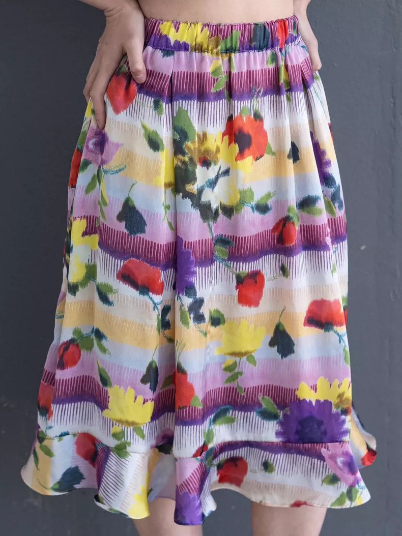 Comme des Garcons COMME des GARCONS Floral Psychedelic Skirt - dmc Size US 28 / EU 44 - 4 Thumbnail