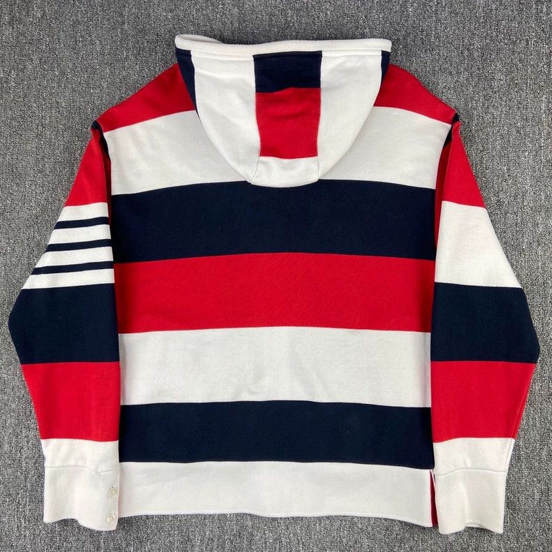 Thom Browne Thom Browne Striped Zip Hoodie - dmc Size US M / EU 48-50 / 2 - 2 Thumbnail