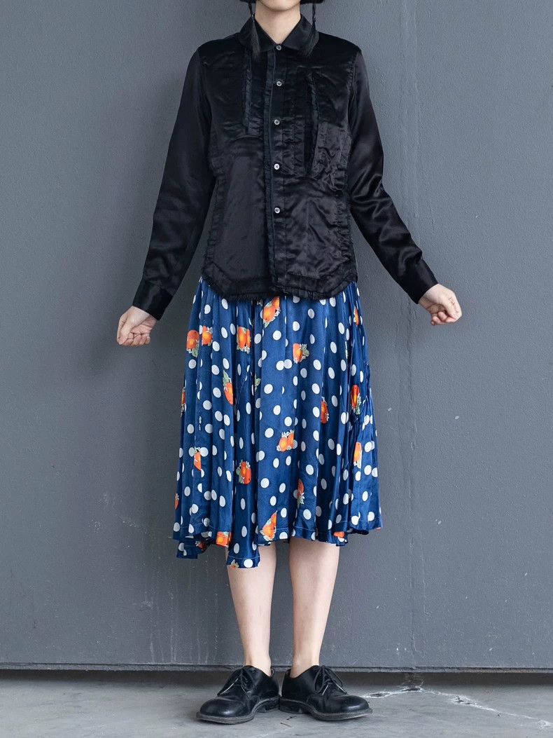 Comme des Garcons COMME des GARCONS Black Satin Ruffle Shirt - dmc Size US M / EU 48-50 / 2 - 6 Thumbnail