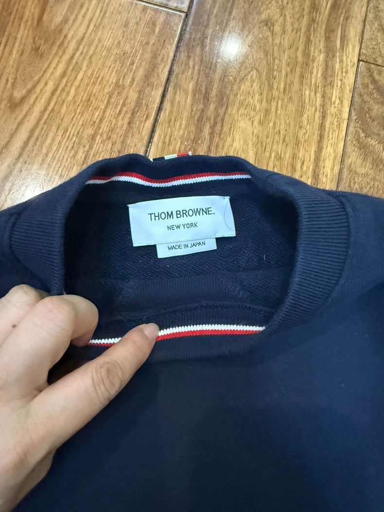 Thom Browne Thom Browne Navy Sweatshirt with Stripes - dmc Size US M / EU 48-50 / 2 - 2 Thumbnail