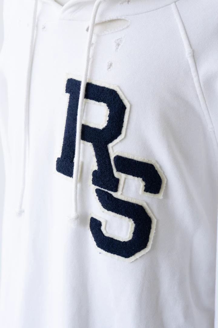 Raf Simons Raf Simons RS Distressed White Hoodie - dmc Size US S / EU 44-46 / 1 - 3 Thumbnail