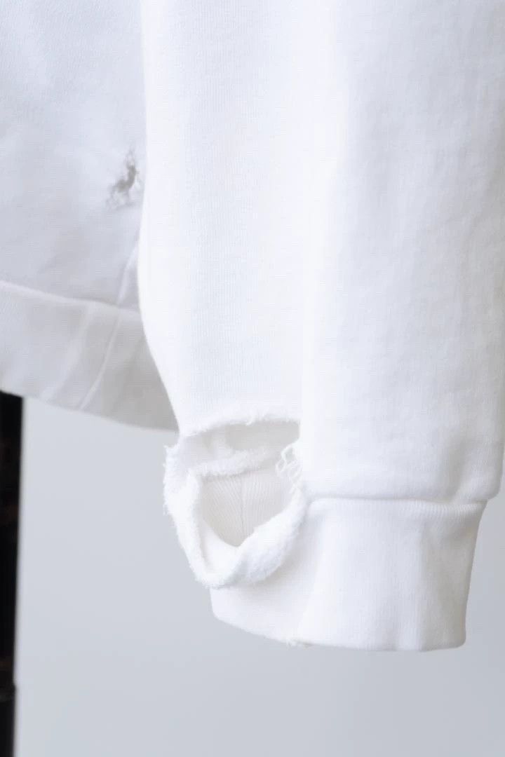 Raf Simons Raf Simons RS Distressed White Hoodie - dmc Size US S / EU 44-46 / 1 - 7 Thumbnail